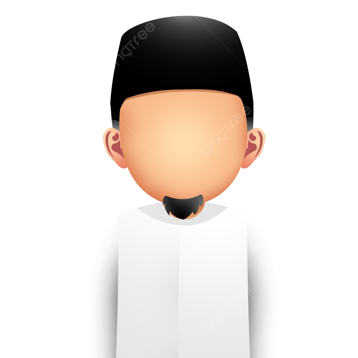 pngtree muslim avatar with cap and beard png image 8953684